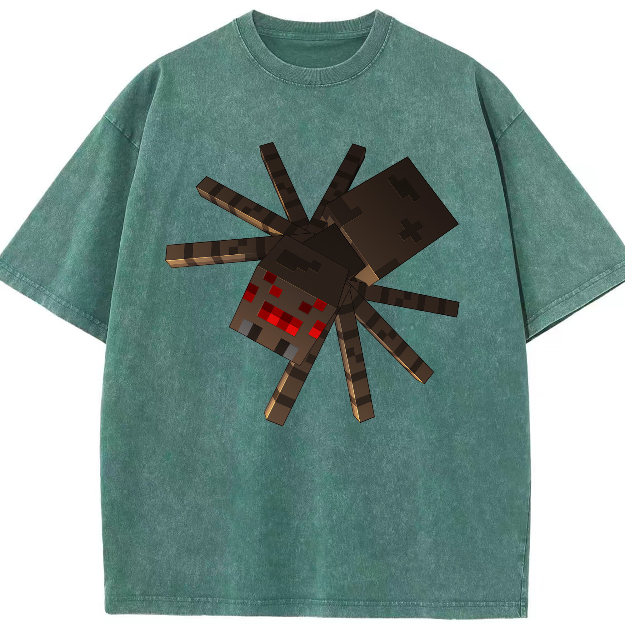 （画像用） マインクラフト ブロックの世界 Minecraft MC Block world 綿100% ヴィンテージ風 半袖Tシャツ（フロントプリント）